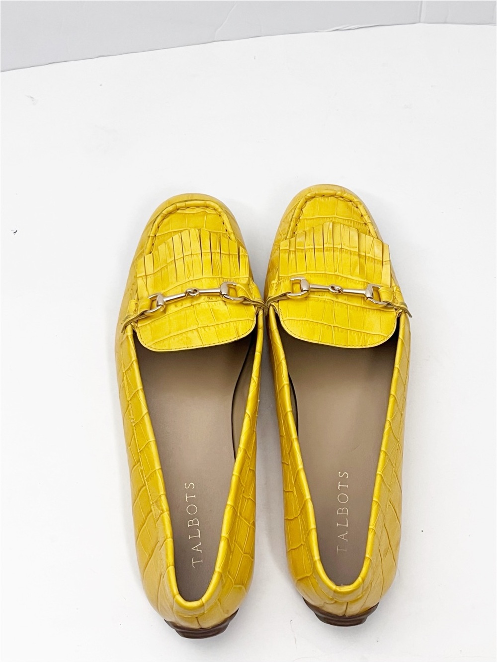 TALBOTS Everson Horsebit Croc Embossed Genuine Leather Driving Moccasins Size 10 - Picture 8 of 12